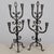 19th Century French Wrought Iron Candelabra Set of 3 For Sale - Image 4 of 12
