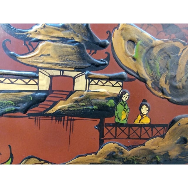Antique Chinoiserie Painted Cabinet Circa. 1930's For Sale In San Francisco - Image 6 of 10