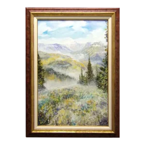 Dave Iles "Autumn on Mount Silver Heel" Hand Signed Oil Painting on Canvas With Custom Frame