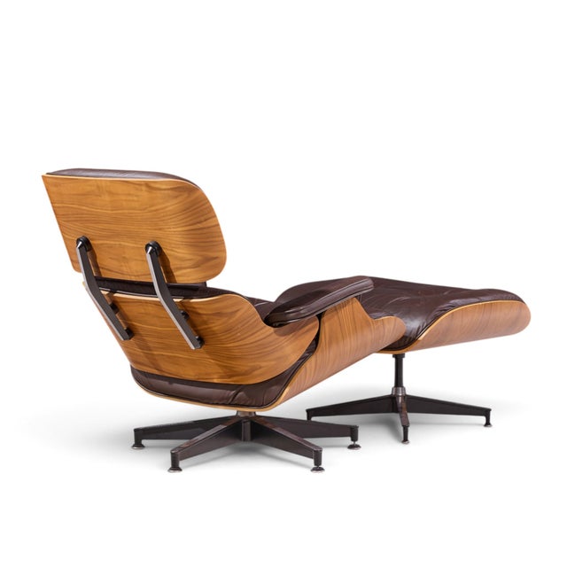 Wood Charles and Ray Eames for Herman Miller Mid Century Lounge Chair and Ottoman For Sale - Image 7 of 10