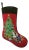 Red Christmas Tree Embroidered Needlepoint Stocking For Sale