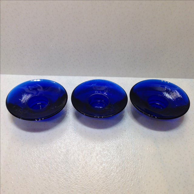 Cobalt Blue Glass Votive Holders Set of 3 Chairish