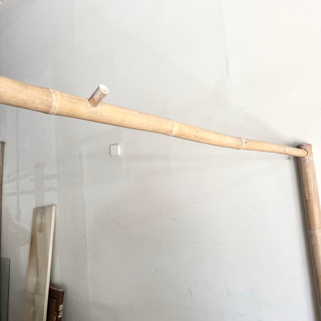 Late 20th Century Vintage Boho Chic Bamboo King Size Canopy Bed For Sale - Image 5 of 9