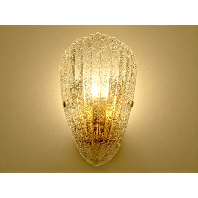 Murano Glass Wall Lamp in Dew Glass from Barovier & Toso, 1970s For Sale - Image 6 of 6