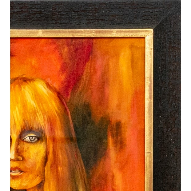 Vintage Mid-Century Expressionist Oil Painting Portrait of a Blonde Woman by Z Pintel, Framed For Sale In Portland, ME - Image 6 of 16