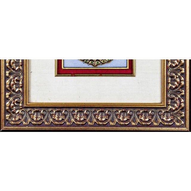 20th Century Indian Kundan-Style Gilt Framed Jewelled Alabaster Plaque For Sale - Image 6 of 8