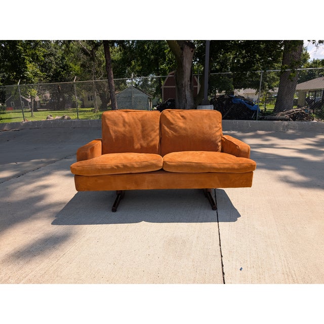 1960s 1960s Suede Sofa, Style of Fredrik Kayser For Sale - Image 5 of 18