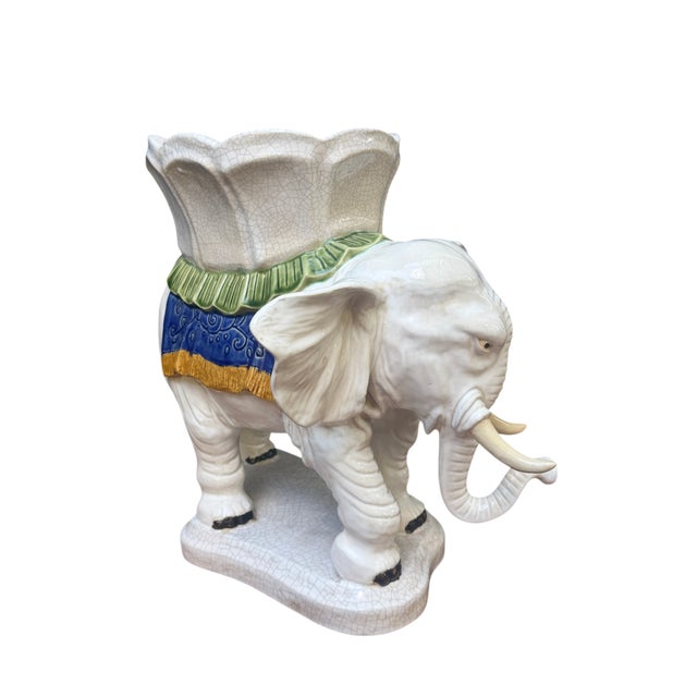 1980s Late 20th Century Chinoiserie / Palm Beach Elephant Plant Stand For Sale - Image 5 of 12