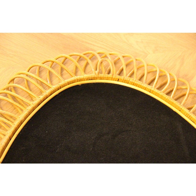 Oval Wall Mirror in Rattan and Bamboo, 1960s For Sale - Image 13 of 16