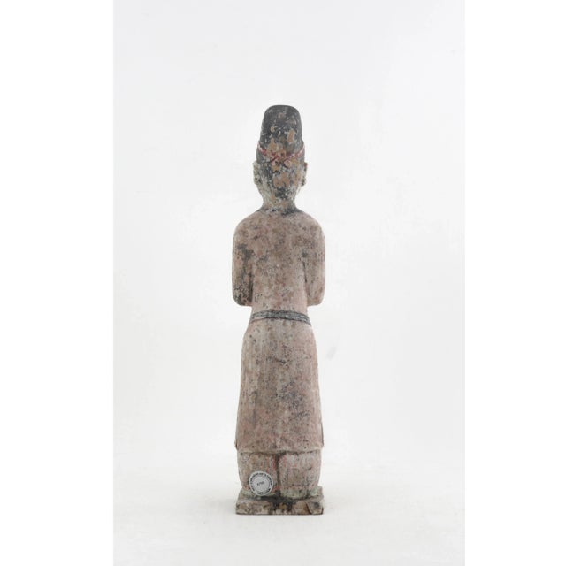 15th Century & Earlier Chinese Civil Official Pottery Figurine, Late Han Dynasty to Early Eastern Han Dynasty For Sale - Image 5 of 10