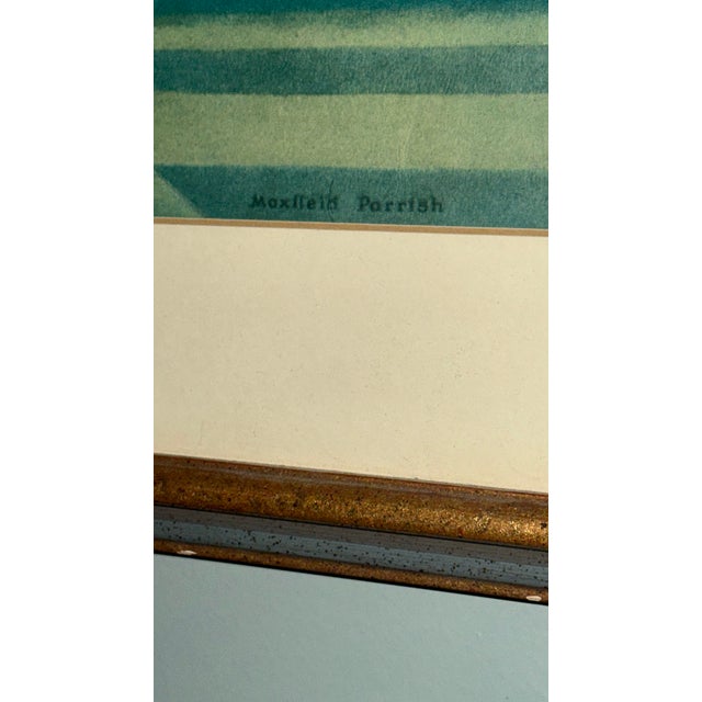 Printmaking Materials 1922 Maxfield Parrish "Daybreak" Lithograph in Original Art Deco Period Frame For Sale - Image 7 of 7