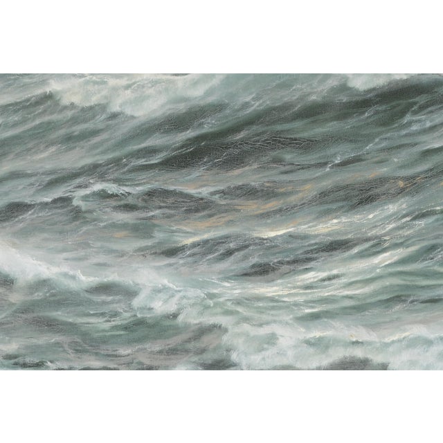 1950s Patrick Von Kalckreuth 1892-1970 Large Seascape Mid Century Modern 37 X 48in. Framed. For Sale - Image 5 of 10