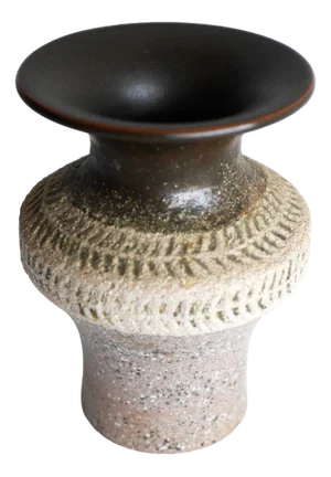 Mid-Century Scandinavian Modern Brutalist Art Pottery Vase by Thomas Hellström for Nittsjö, Sweden