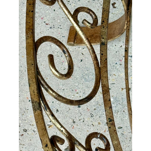 Hollywood Regency Hand Gilt Wrought Iron Oval Coffee Table - Newly Painted For Sale - Image 9 of 12