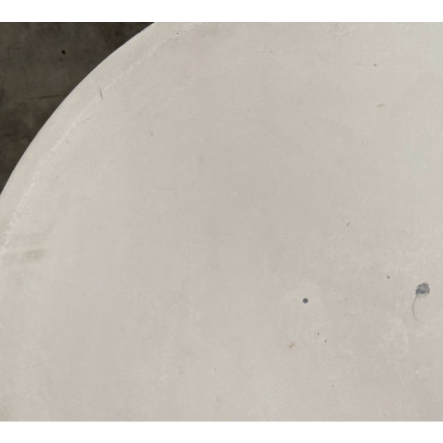 35" Round White Plaster Coffee Table for Outdoors or Indoors For Sale - Image 9 of 10