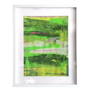 Chromatic Passage. III Framed Abstract Shades of Green Painting For Sale