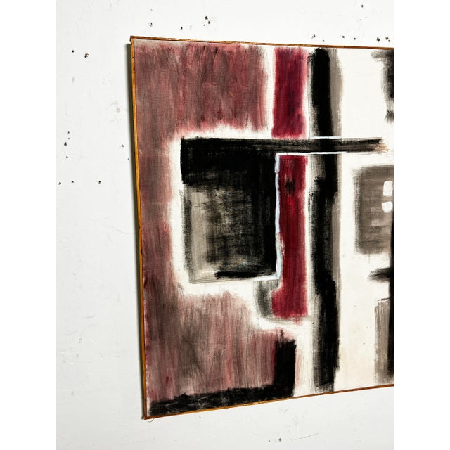 Modernist abstract painting circa 1960s by Worcester, Mass, born artist Phillip Callahan, (1918-1991). Callahan was a...