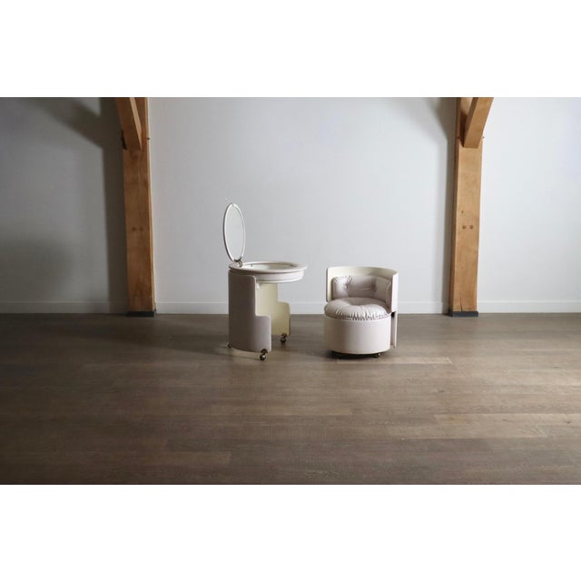 Dilly Dally Vanity in White Leather by Luigi Massoni for Poltrona Frau, Italy, 1968, Set of 2 For Sale - Image 11 of 13