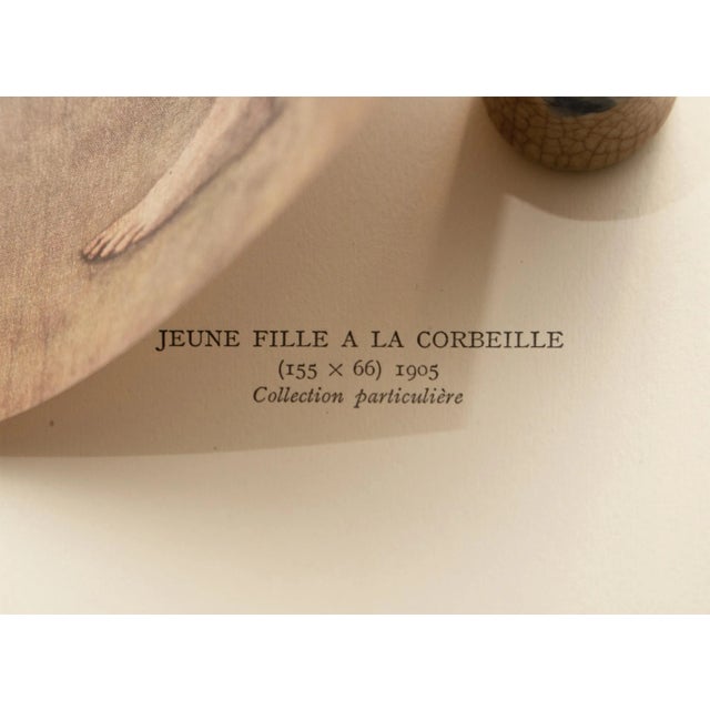 Slate Gray 1948 After P. Picasso, "Young Girl With a Flower Basket" First Edition Offset Lithograph For Sale - Image 8 of 10