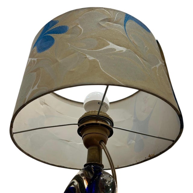 Mid-Century Modern Blue Curved Lamp from Val Saint Lambert, 1960s For Sale - Image 3 of 5
