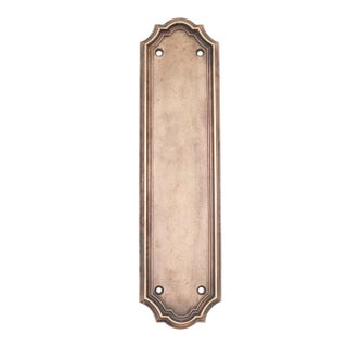 Vintage 11.25 In. Traditional Brass Door Push Plate For Sale