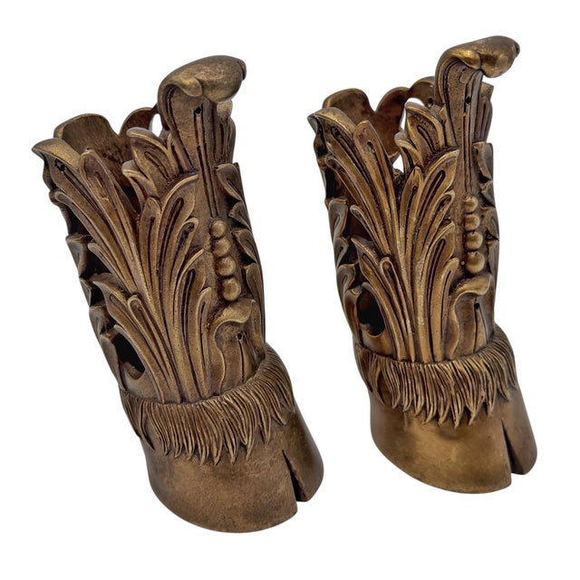 Early 20th Century Large Pair of French Gilt Bronze Hoof & Acanthus Sabots, France, Circa 1900 For Sale - Image 5 of 12