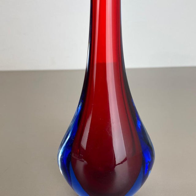 Large Murano Glass Sommerso Stem Vase from Flavio Poli, Italy, 1960s For Sale - Image 9 of 18