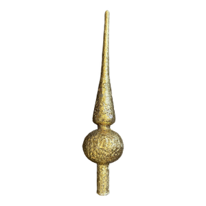 Vintage Mid Century Glass and Glitter Christmas Tree Topper