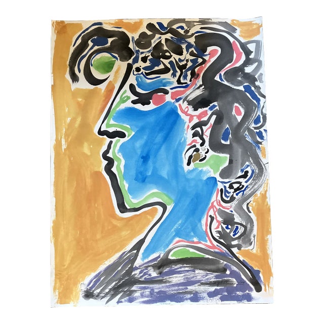 Contemporary Original E.J. Hartmann Abstract Pop Art Portrait Painting Signed For Sale