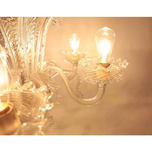 Six-Arm Venetian Murano Chandelier. Restored For Sale - Image 6 of 13