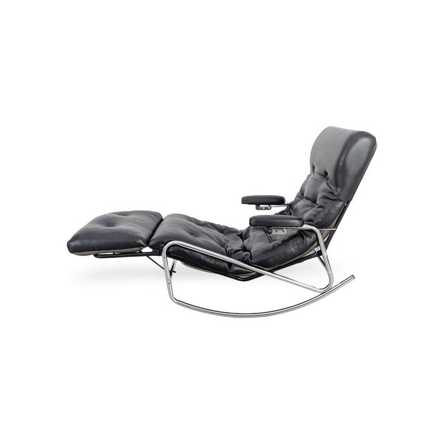 Rocking Chair in Leather from Maison Lama For Sale - Image 5 of 11