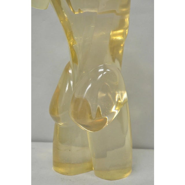 Vintage Mid Century Italian Modern Lucite Acrylic Nude Bust Modernist Sculpture For Sale - Image 11 of 18