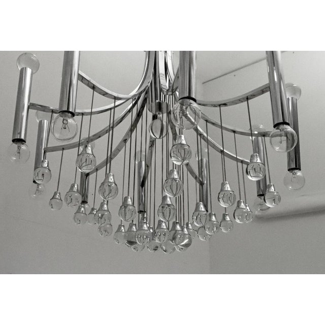 1970s Italian Hand-Blown Glass Ceiling Lamp by Gaetano Sciolari for Sciolari, 1970s For Sale - Image 5 of 15