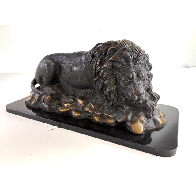 Mid 20th Century Grand Tour Italian Bronze Lion Sculpture For Sale - Image 12 of 12
