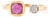 18k Yellow Gold Cushion Cut Ruby & Diamond Open Ring Size 4 For Sale
