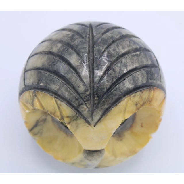 Large Vintage Italian Alabaster Owl Paperweight For Sale In Tulsa - Image 6 of 8