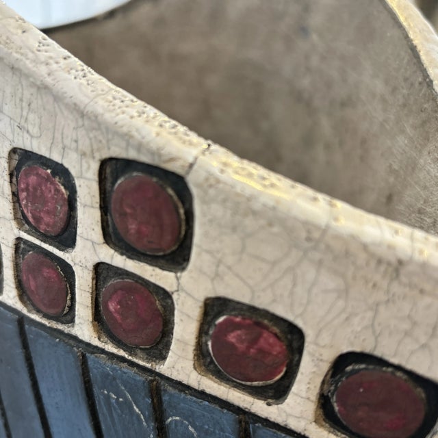 1980s Post-Modern Ceramic Pottery Slab Vase Signed For Sale - Image 11 of 11