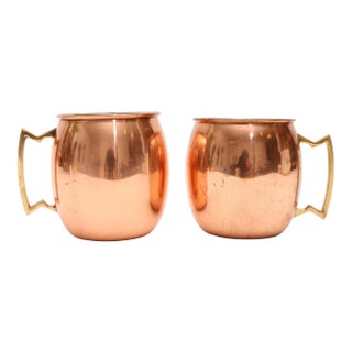 Copper Moscow Mule Mugs - A Pair For Sale