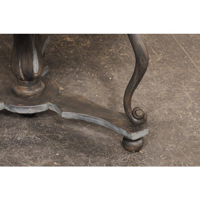 Mid 20th Century French Marble Top Serpent Motif Round Table For Sale - Image 12 of 13