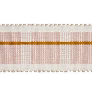 Sample - Schumacher x Stephanie Seal Brown Calcada Tape Medium Trim in Rose Quartz For Sale