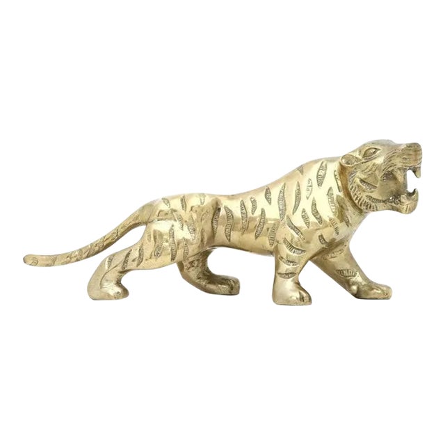 Vintage Brass Tiger Figurine For Sale