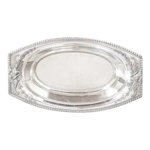 Antique French Silver Plate Swans Bread Bowl Basket