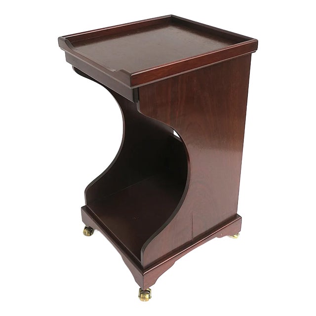 Telephone Table Mahogany Wood Leather, Two Avail. For Sale