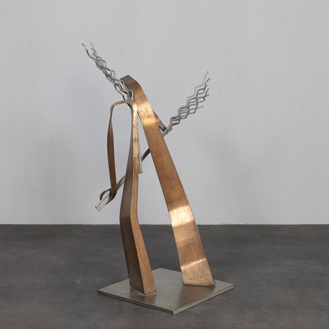 André Van Der Linden, The Chord / Het Akkoord Abstract Sculpture, 2002, Stainless Steel & Bronze For Sale - Image 6 of 11