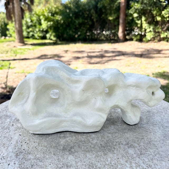Contemporary Minimalist Abstract Textured Plaster Sculpture For Sale - Image 3 of 8
