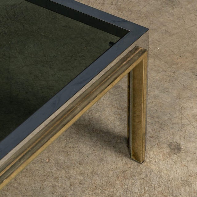 Brass, Chrome and Glass Coffee Table from Belgo Chrom, Belgium, 1970s For Sale - Image 12 of 13