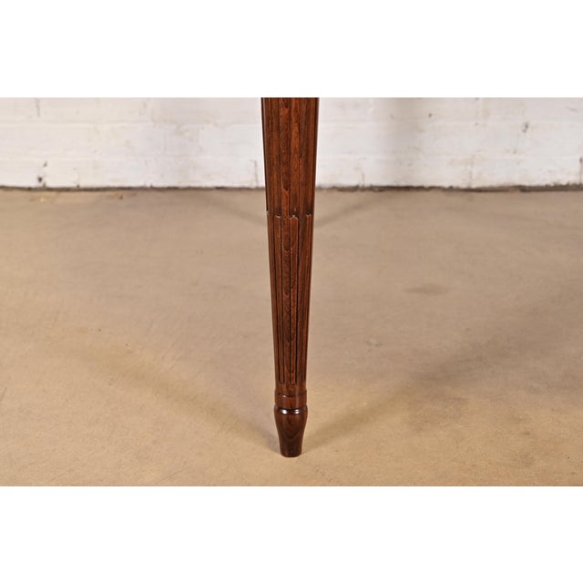 Henredon French Regency Louis XVI Walnut Extension Dining Table, Newly Refinished For Sale - Image 10 of 13
