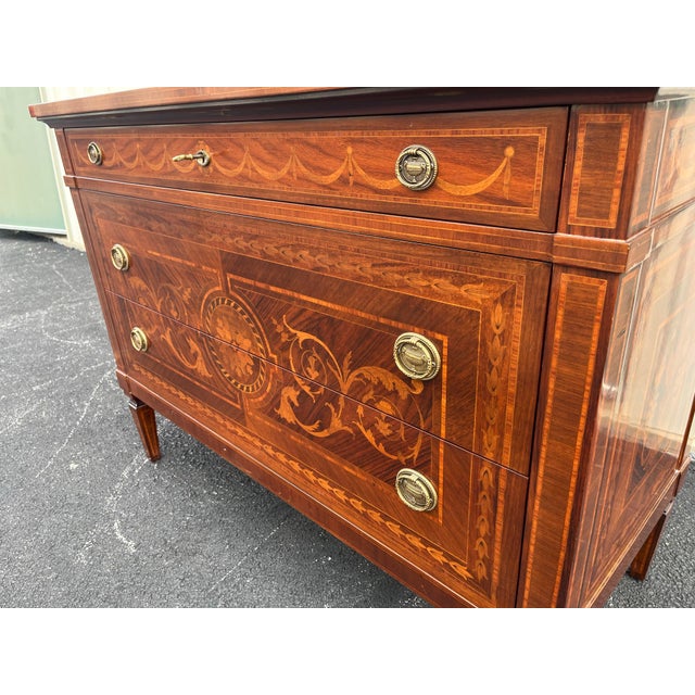 David Michael 18th C. Giuseppe Maggiolini Style Neoclassical Inlaid Chest of Drawers, Italy For Sale - Image 9 of 12