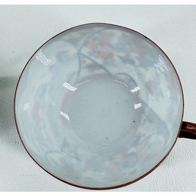 Antique Japanese Kutani Eggshell Porcelain Cups & Saucers - a Pair For Sale In Portland, OR - Image 6 of 9