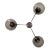 Tre Satin Black Nickel and Smoky Globe Flush Mount by Fabio Ltd For Sale